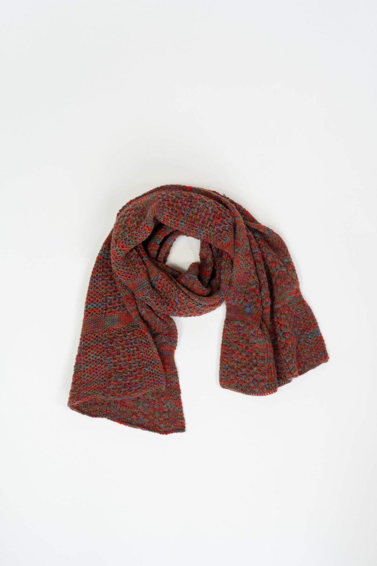 Rust Small Merino Wool Scarf-Scarves & Shawls-STABLE of Ireland