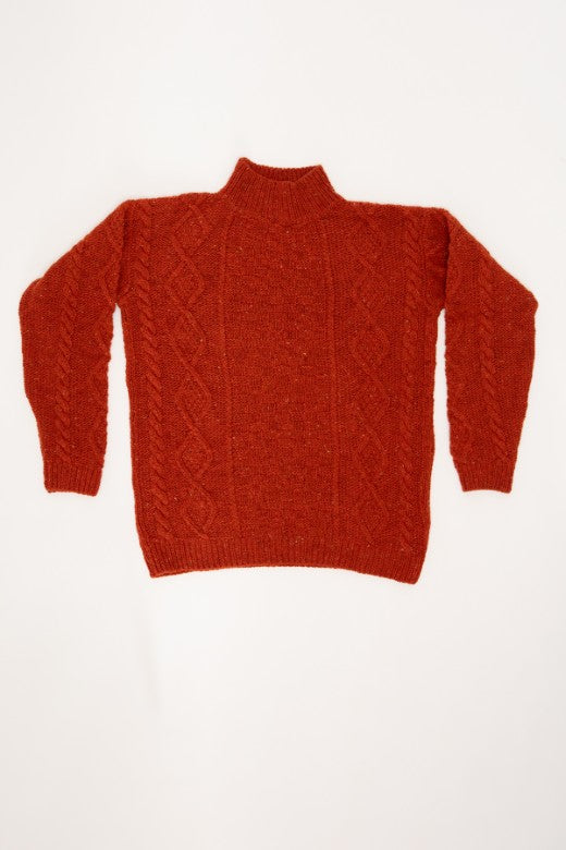 Rust Red Donegal Aran Jumper