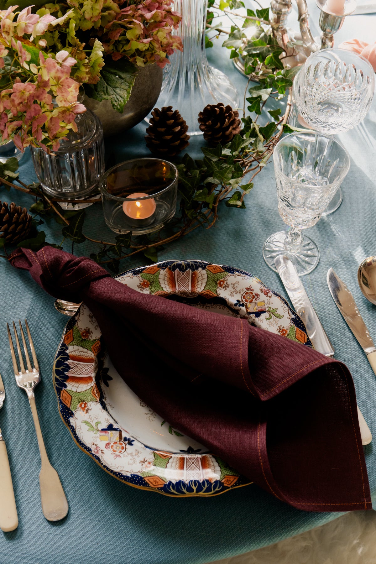 Set of heavy-weight Irish linen napkins in vibrant colors, handmade by Irish artisans with a signature STABLE label.