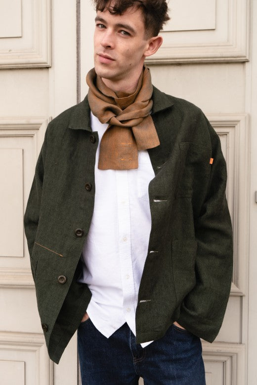 The STABLE Irish Linen Scarf - Warm Brown