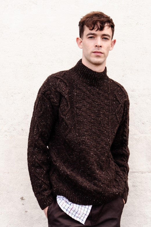 Turf Brown Donegal Aran Jumper