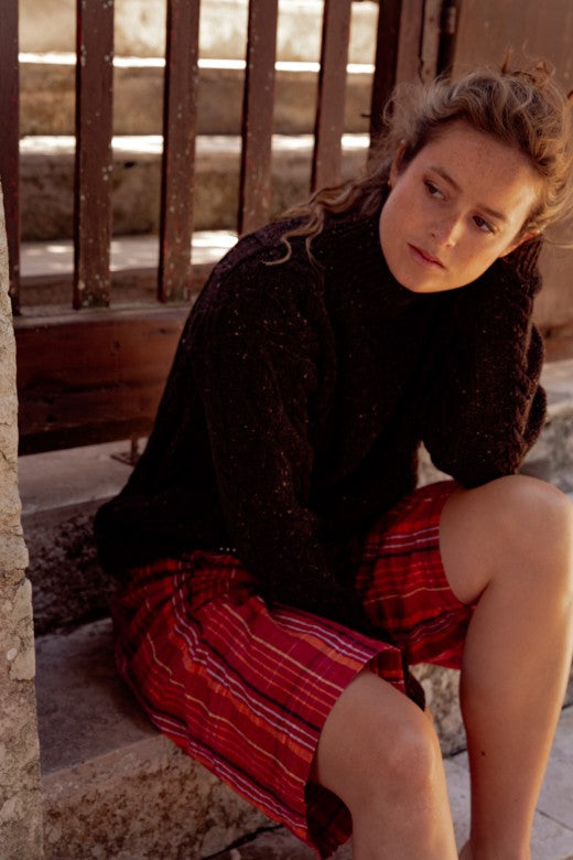 Turf Brown Donegal Aran Jumper