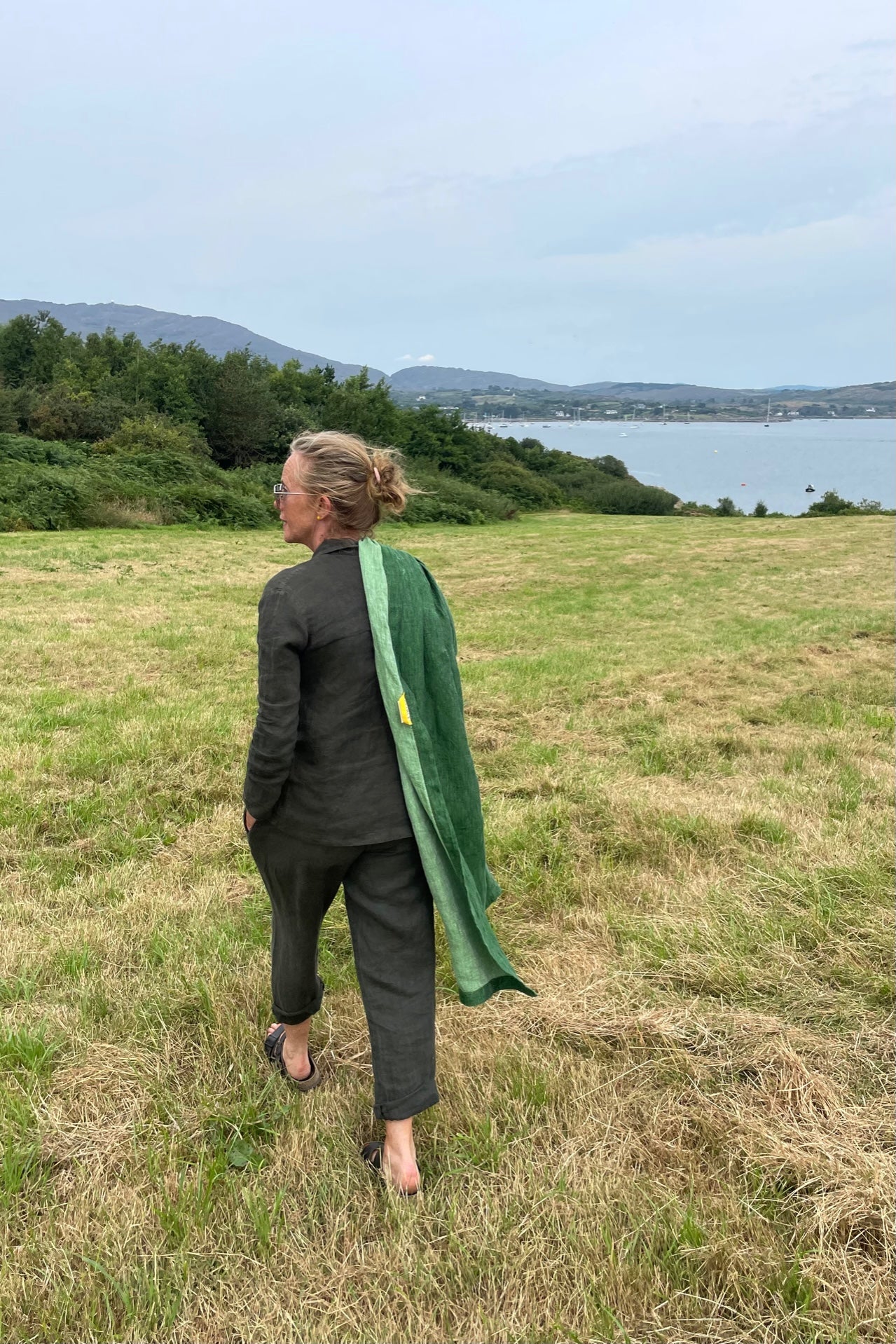 Seaweed Green Irish Linen Suit-Suits-STABLE of Ireland