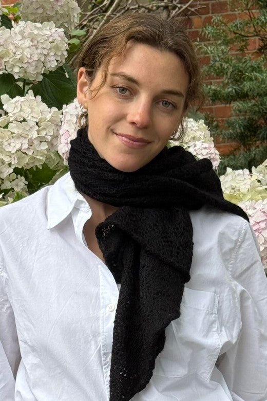 Small Fine Knit Lace Alpaca Scarf-Scarves & Shawls-STABLE of Ireland