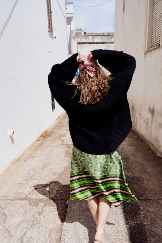 Small Shamrock Silk Skirt-Skirts-STABLE of Ireland