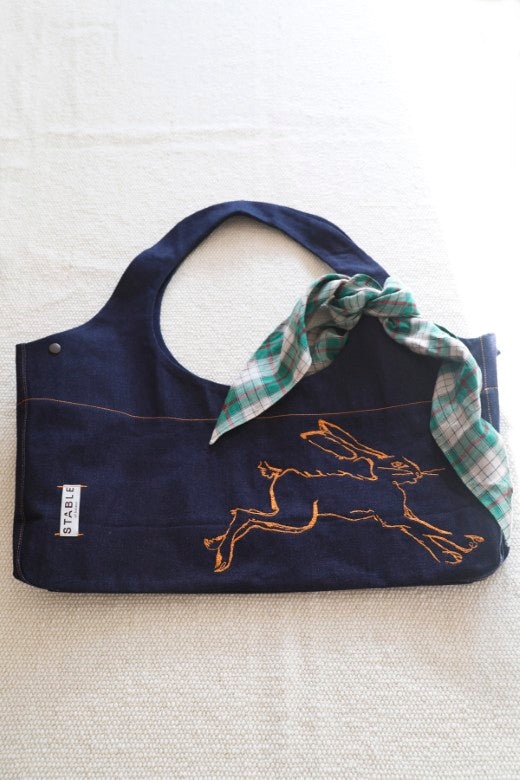 The Hare Denim Hold All Bag-Shopping Totes-STABLE of Ireland