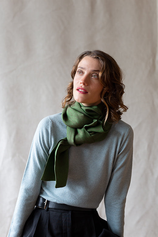 The STABLE Irish Linen Scarf - Moss Green-Scarves & Shawls-STABLE of Ireland