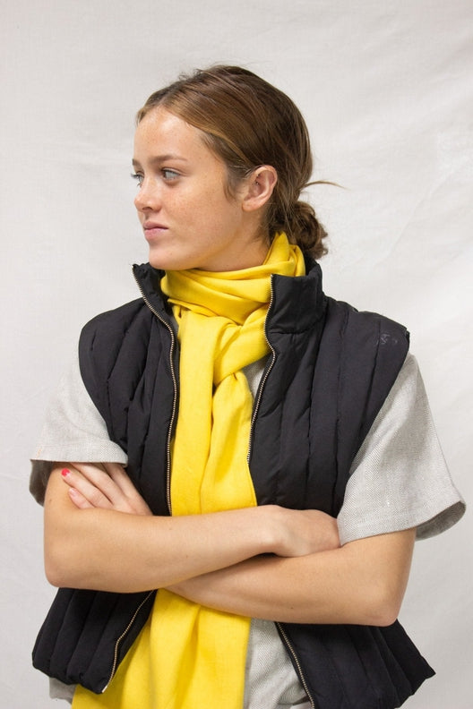 The STABLE Irish Linen Scarf - Sun Yellow-Scarves & Shawls-STABLE of Ireland