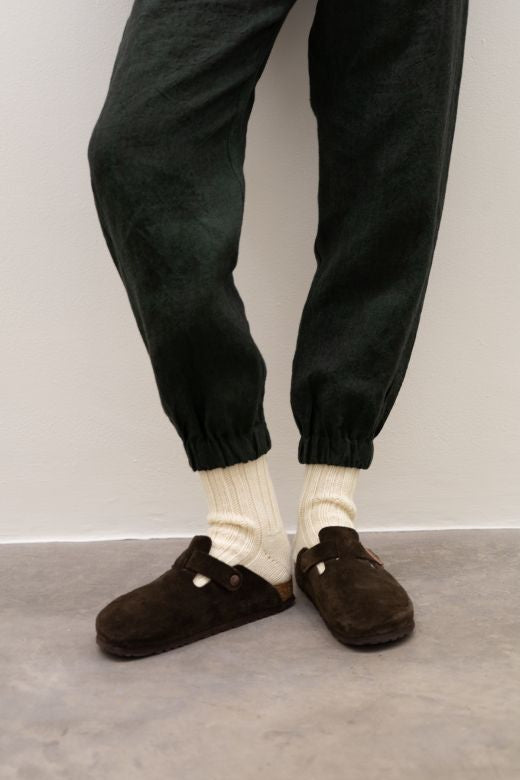 Thick Wool Socks in Cream White-Socks-STABLE of Ireland