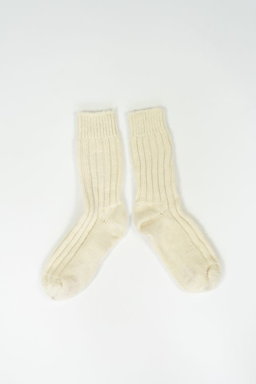 Thick Wool Socks in Cream White-Socks-STABLE of Ireland