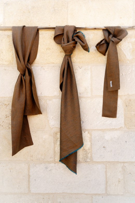 The STABLE Irish Linen Scarf - Warm Brown