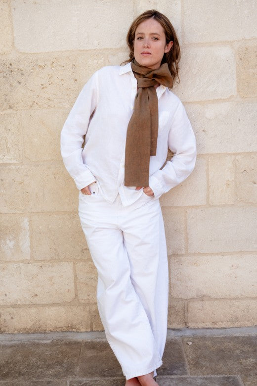 The STABLE Irish Linen Scarf - Warm Brown