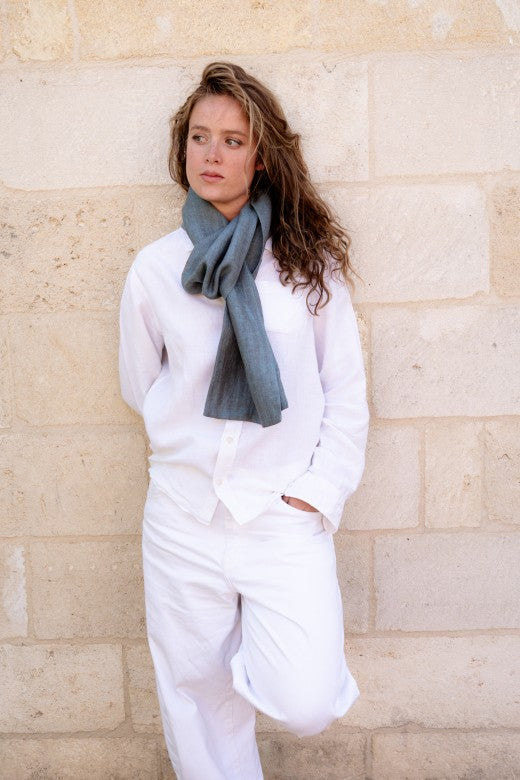 The STABLE Irish Linen Scarf - Warm Turquoise