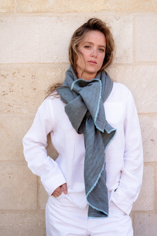 The STABLE Irish Linen Scarf - Warm Turquoise