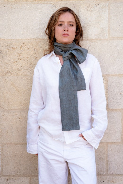 The STABLE Irish Linen Scarf - Warm Turquoise