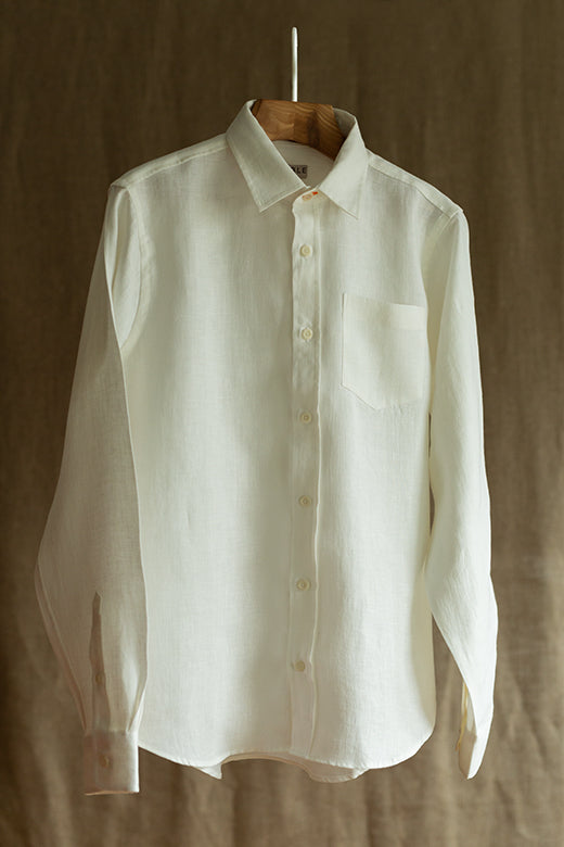 White Irish Linen Shirt M-F VARIANT TEST-Shirt-STABLE of Ireland