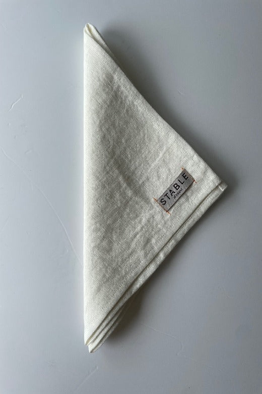 White Oyster Irish Linen Napkin-Table Linens-STABLE of Ireland