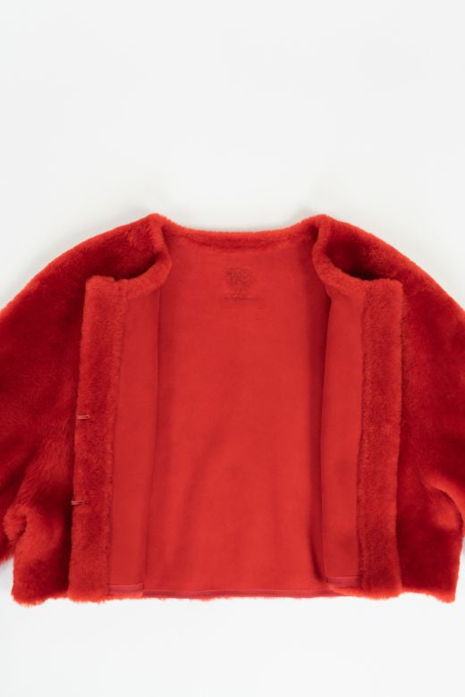 Wow Red Sheepskin Super Soft Jacket-Coats & Jackets-STABLE of Ireland