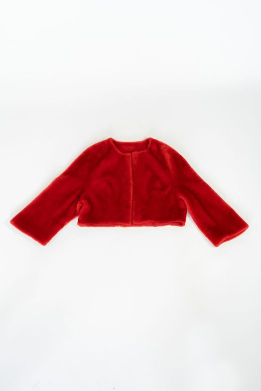 Wow Red Sheepskin Super Soft Jacket-Coats & Jackets-STABLE of Ireland