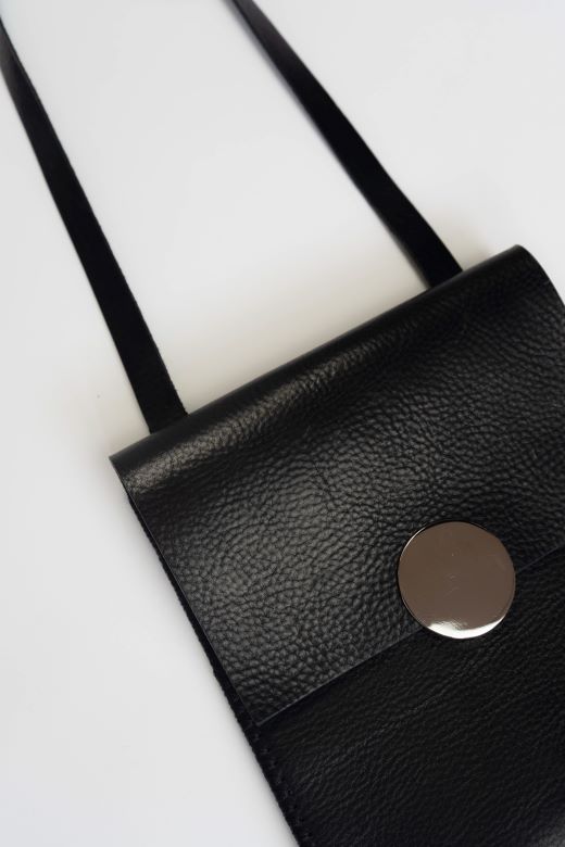 Black Cross Body Leather Travel Bag-Travel Bag-STABLE of Ireland