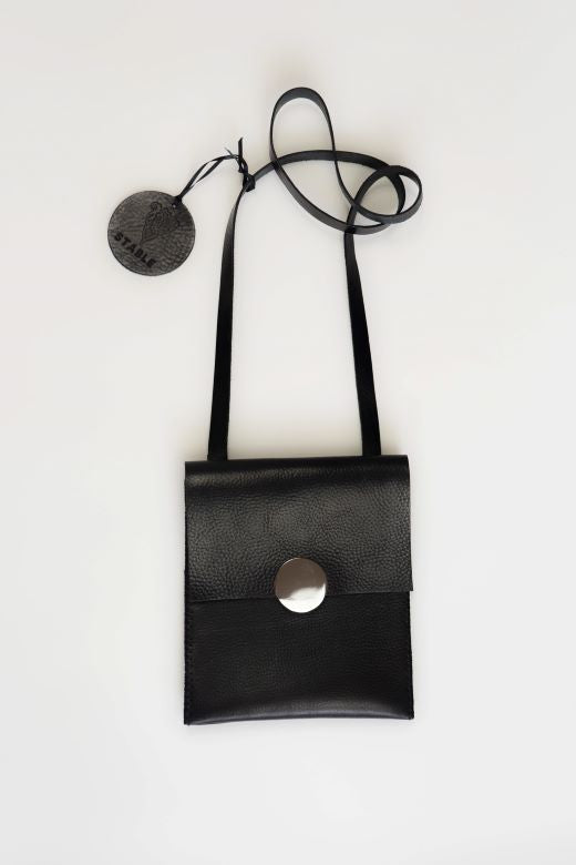 Black Cross Body Leather Travel Bag-Travel Bag-STABLE of Ireland