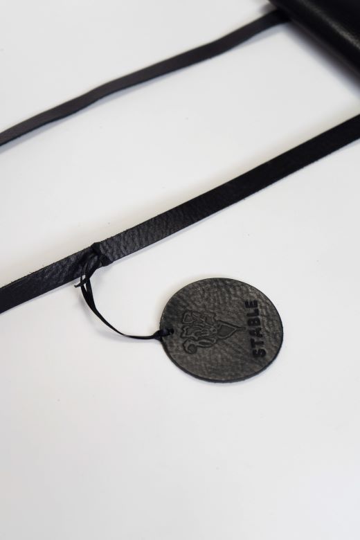 Black Cross Body Leather Travel Bag-Travel Bag-STABLE of Ireland