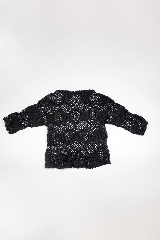Black Irish Crochet Lace Top-Clothing-STABLE of Ireland