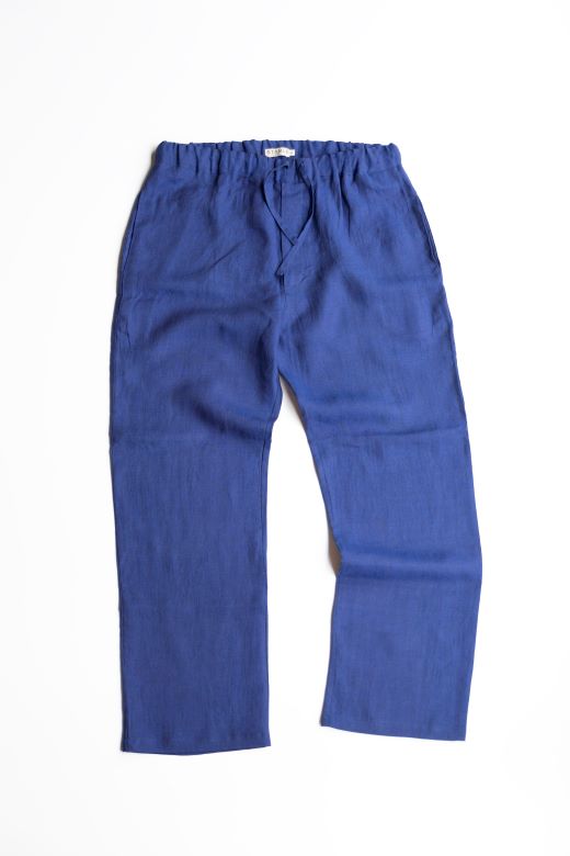 Blue Linen Leisure Trousers for Men-Trousers-STABLE of Ireland