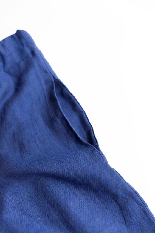 Blue Linen Leisure Trousers for Men-Trousers-STABLE of Ireland