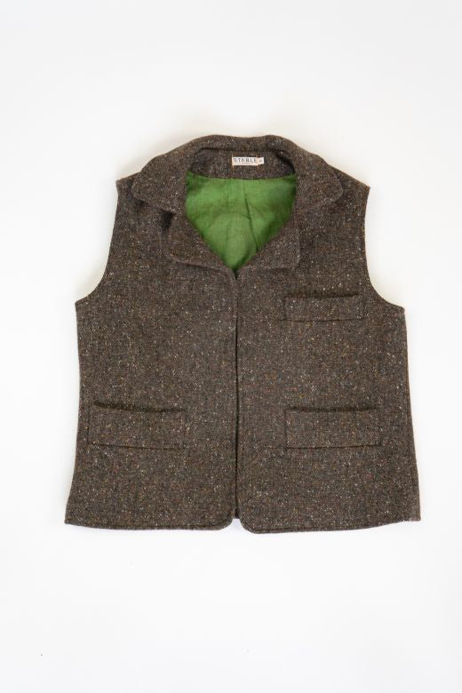 Brown Irish Tweed Gilet-Clothing-STABLE of Ireland