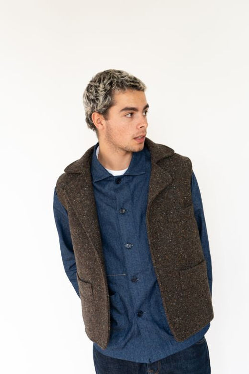 Brown Irish Tweed Gilet-Clothing-STABLE of Ireland