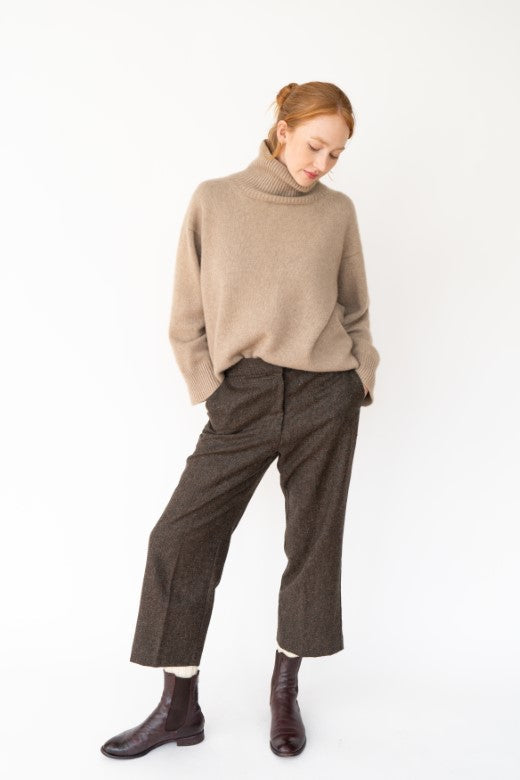Brown Tweed Trousers-Trousers-STABLE of Ireland
