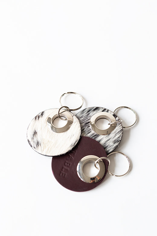 Burgundy Leather Key Ring-Accessories-STABLE of Ireland