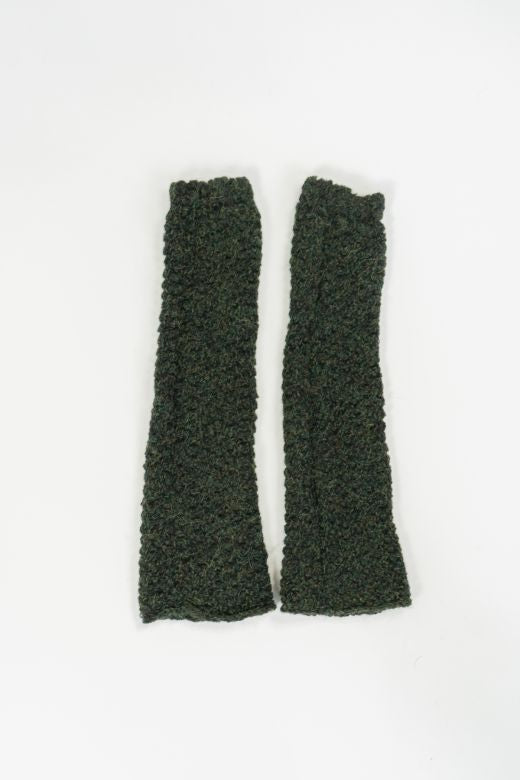 Dark Green Arm & Leg Warmers in Alpaca-Gloves-STABLE of Ireland