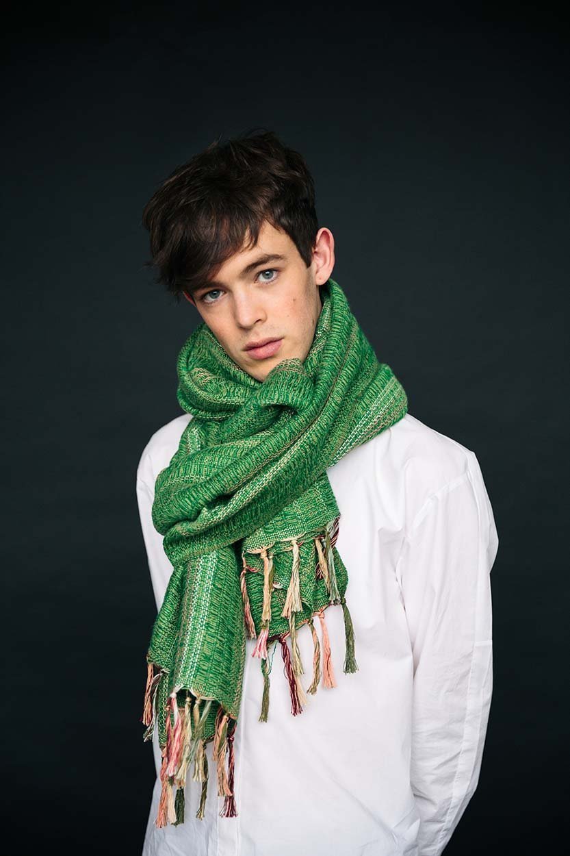Emerald Green Handwoven Crios Wrap-Scarves & Shawls-STABLE of Ireland