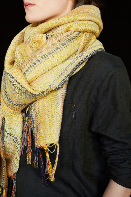 Gold Handwoven Crios Wrap Scarf-Scarves &amp; Shawls-STABLE of Ireland