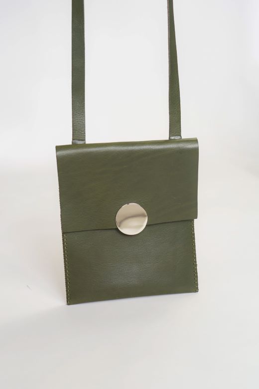 Green Cross Body Leather Travel Bag-Travel Bag-STABLE of Ireland