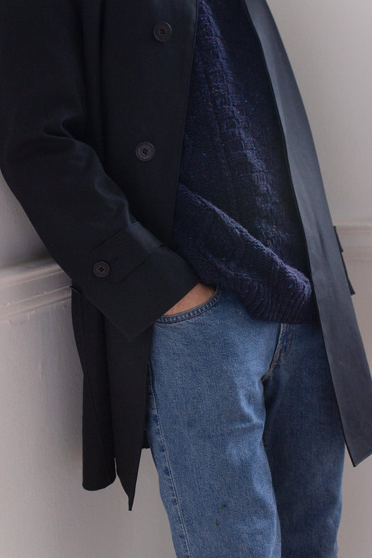 Ink Black Mack Coat for Men-Coats & Jackets-STABLE of Ireland