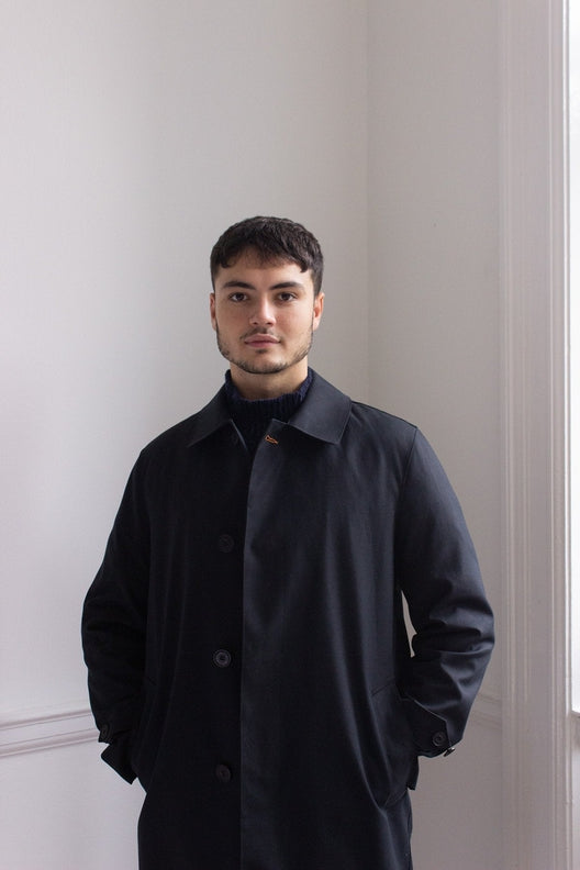 Ink Black Mack Coat for Men-Coats & Jackets-STABLE of Ireland