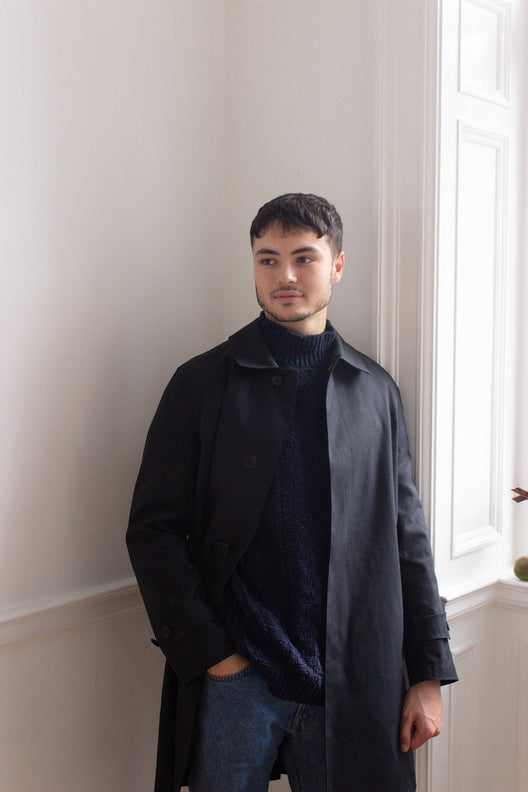 Ink Black Mack Coat for Men-Coats & Jackets-STABLE of Ireland