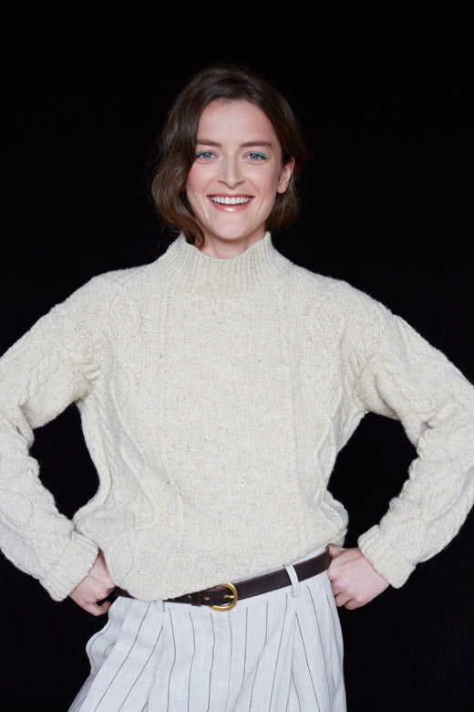 Irish Linen High Waist Pleated Trousers-Trousers-STABLE of Ireland