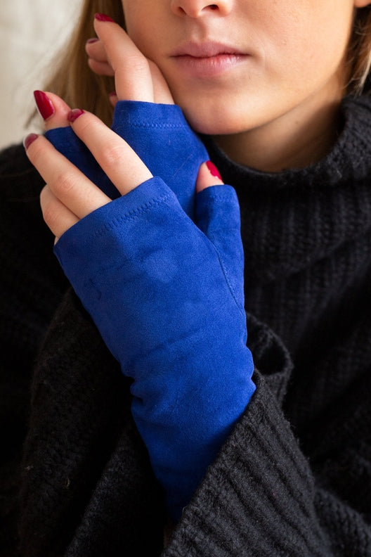 Klein Blue Fingerless Gloves-Gloves-STABLE of Ireland