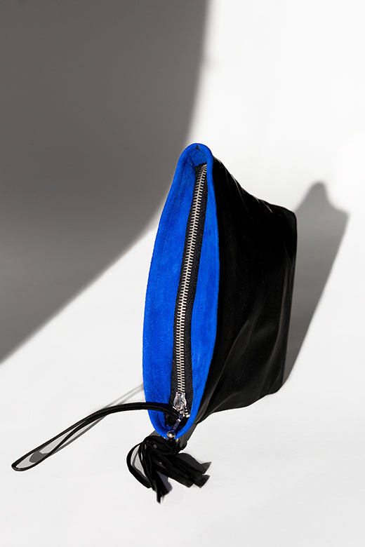 Klein Blue Leather Pouch-Handbags, Wallets & Cases-STABLE of Ireland