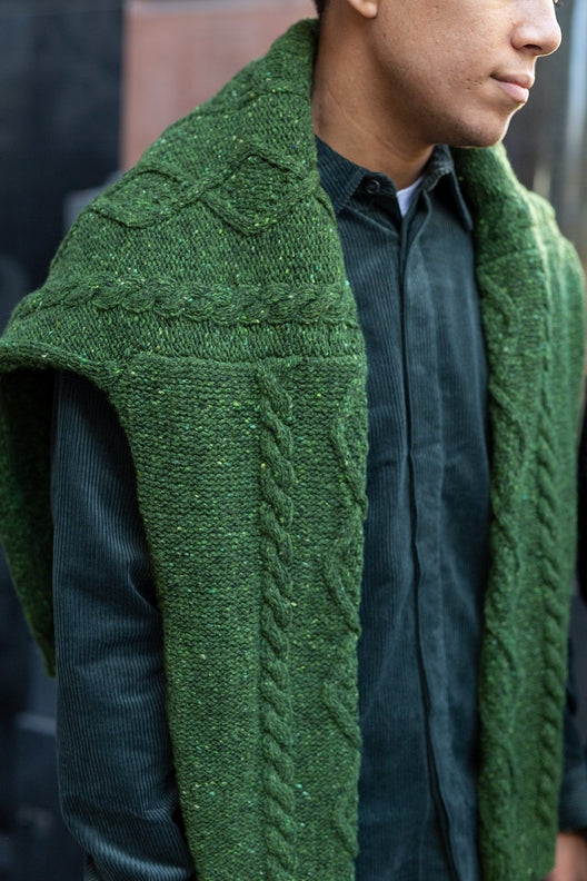 Moss Green Donegal Aran Jumper-Jumper-STABLE of Ireland
