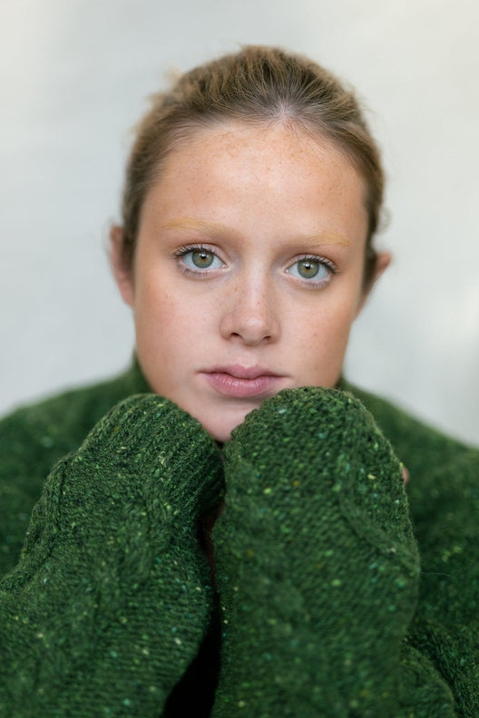 Moss Green Donegal Aran Jumper-Jumper-STABLE of Ireland