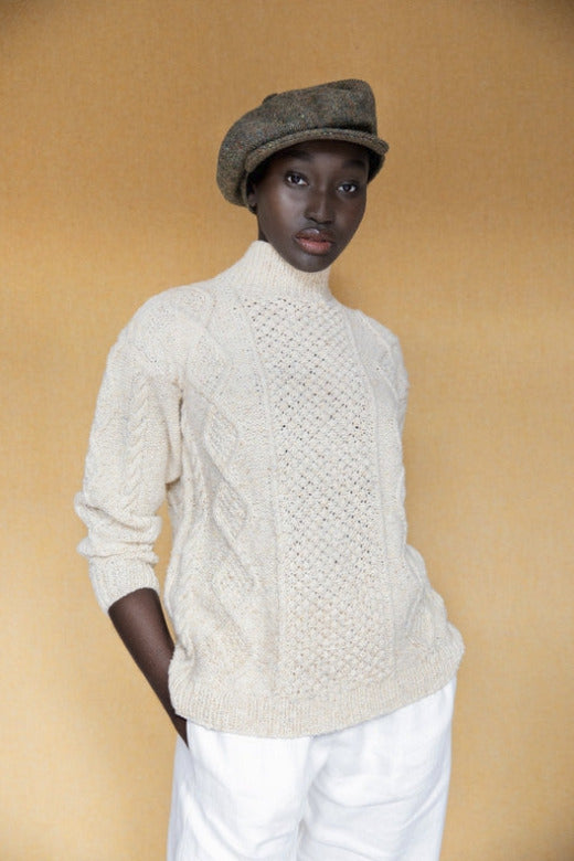 Natural Aran Hand-Knit Jumper-Jumper-STABLE of Ireland