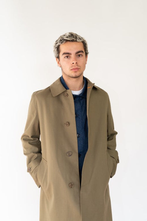 Olive Green Mack Coat for Men-Coats & Jackets-STABLE of Ireland