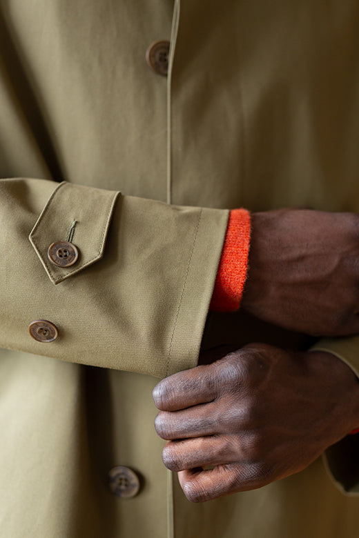 Olive Green Mack Coat for Men-Coats & Jackets-STABLE of Ireland