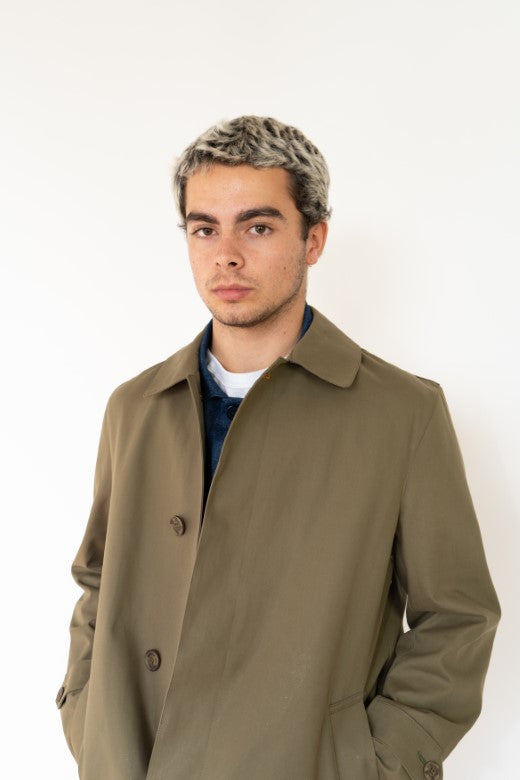 Olive Green Mack Coat for Men-Coats & Jackets-STABLE of Ireland