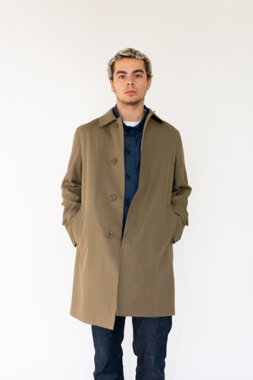 Olive Green Mack Coat for Men-Coats & Jackets-STABLE of Ireland
